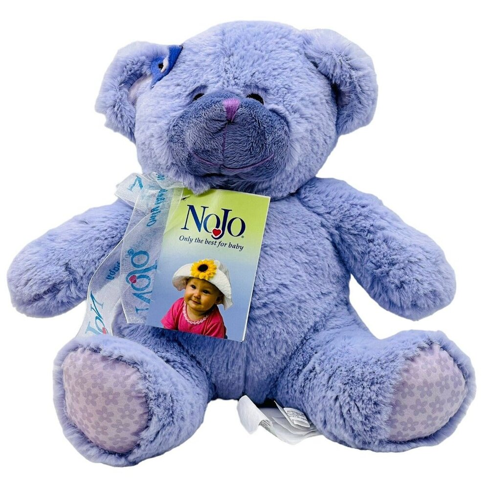 Nojo Purple Teddy Bear Plush‎ Lavender Butterfly Stuffed Animal 9 inch Baby TAGS